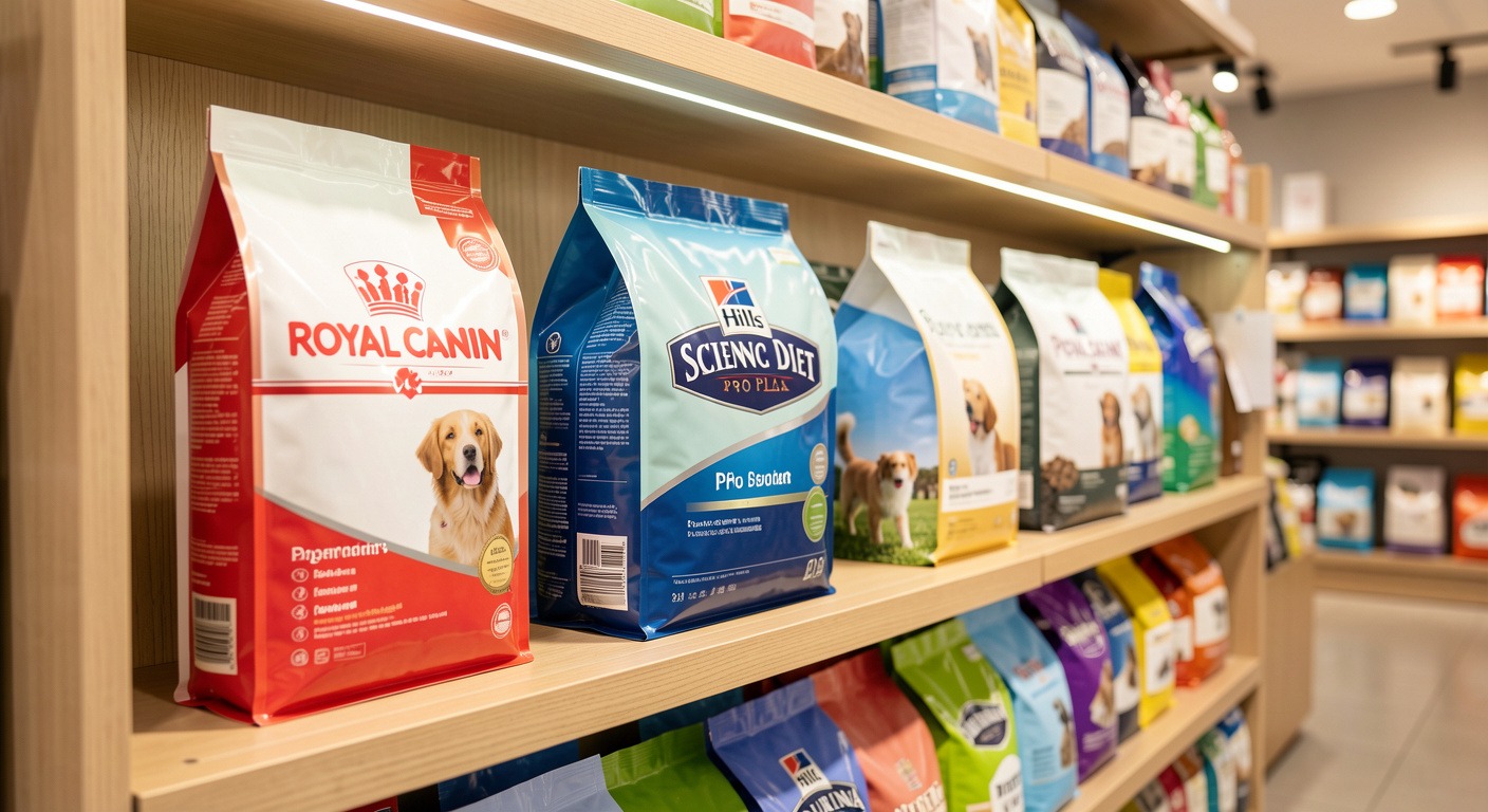 Best Dog Food Brands 2026: How to Choose the Right Food for Your Dog 2 Premium dog food brand bags on pet store shelf