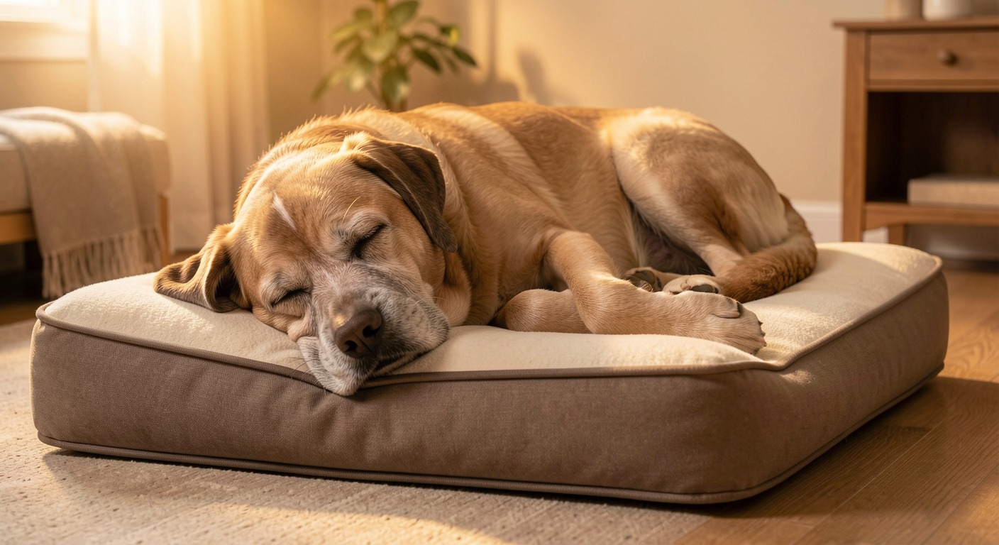 Best Dog Beds 2026: Complete Buying Guide for Every Sleep Style 3 Senior dog sleeping on orthopedic bed