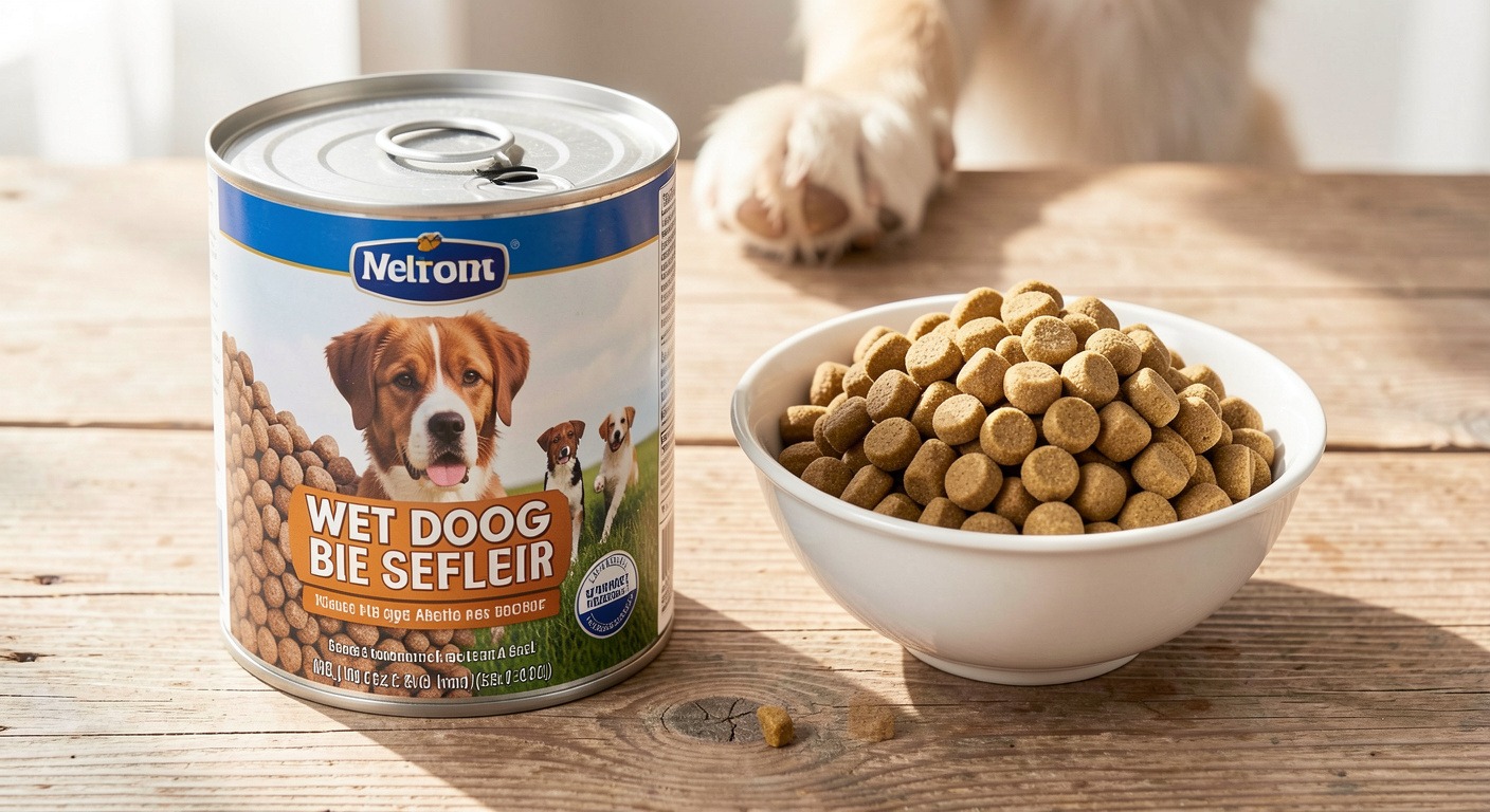 Wet canned dog food vs dry kibble comparison side by side