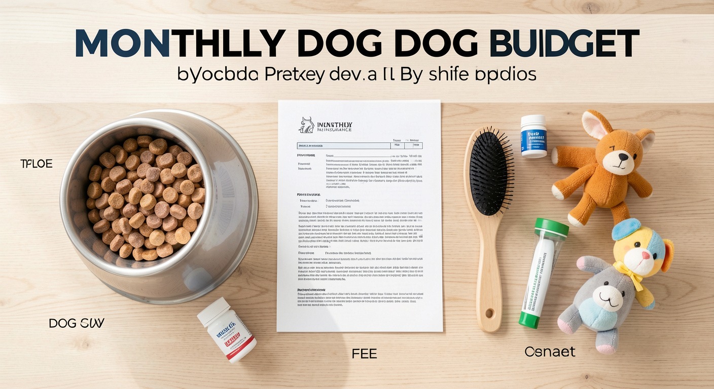Cost of Owning a Dog in 2026: The Real Numbers from Adoption to Annual Expenses 4 Budget flatlay with dog supplies, calculator, and dollar bills arranged on a clean surface