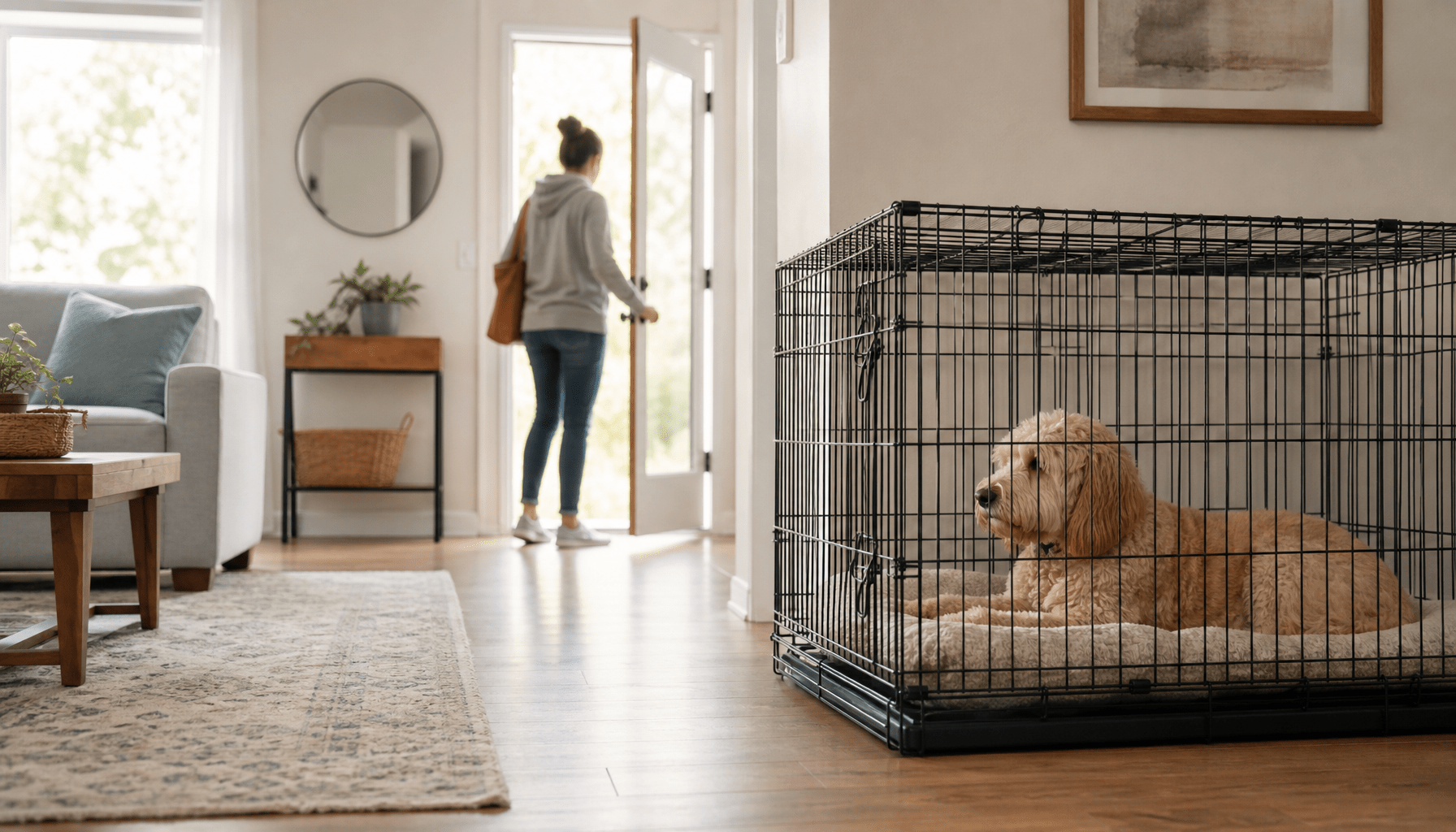 Puppy Crate Training: A Positive Step-by-Step Guide for New Dog Owners 2 Comfortable crate setup with soft pad and blanket cover