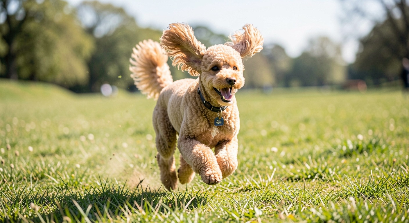 Poodle Guide: Sizes, Temperament, Grooming, and Complete Care 3 Poodle running through a grassy field