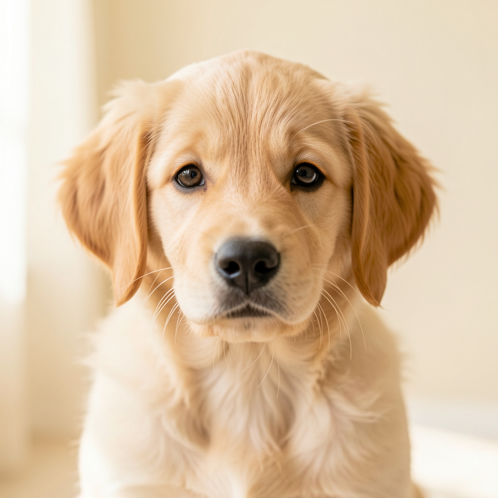 Happy golden retriever puppy