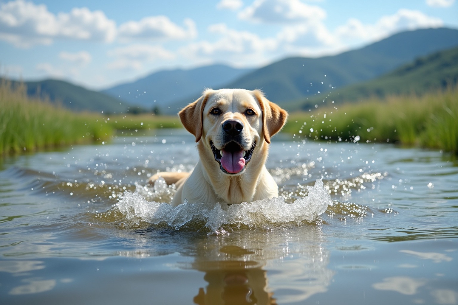 Best Dog Parks in Denver: Off-Leash Areas, Trails & Tips 2026 3 Labrador Retriever swimming in pond at Chatfield State Park with mountain backdrop, summer day